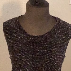 Holiday black bling tank top